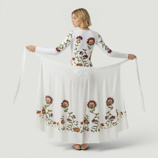 Boho Floral Ruffle Wrap Skirt