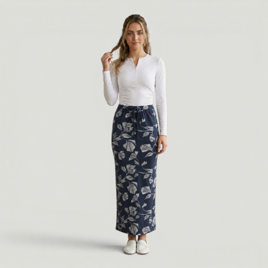 Aqua Trio Night Flower Maxi Swim Skirt