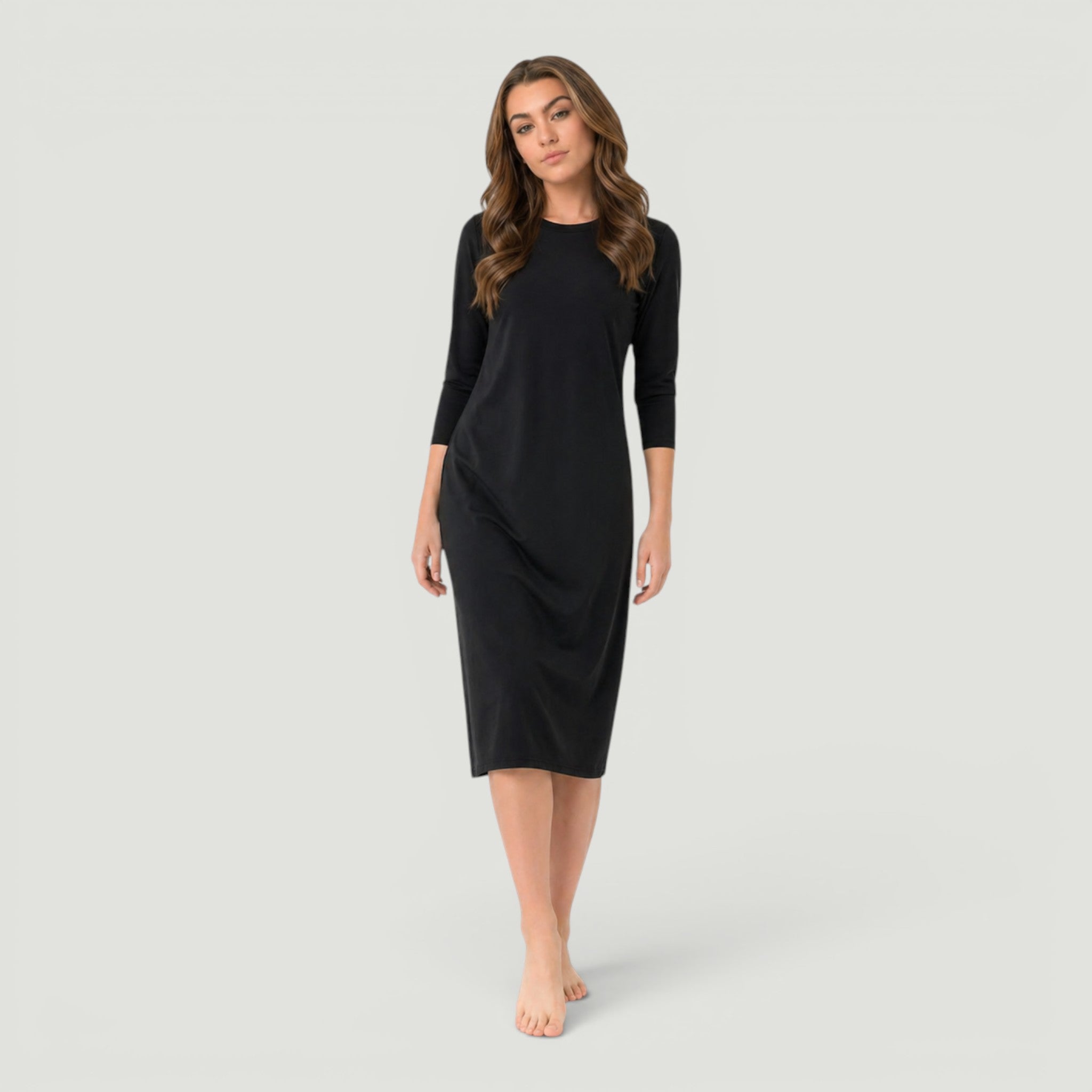 Solid Black Swim Dress