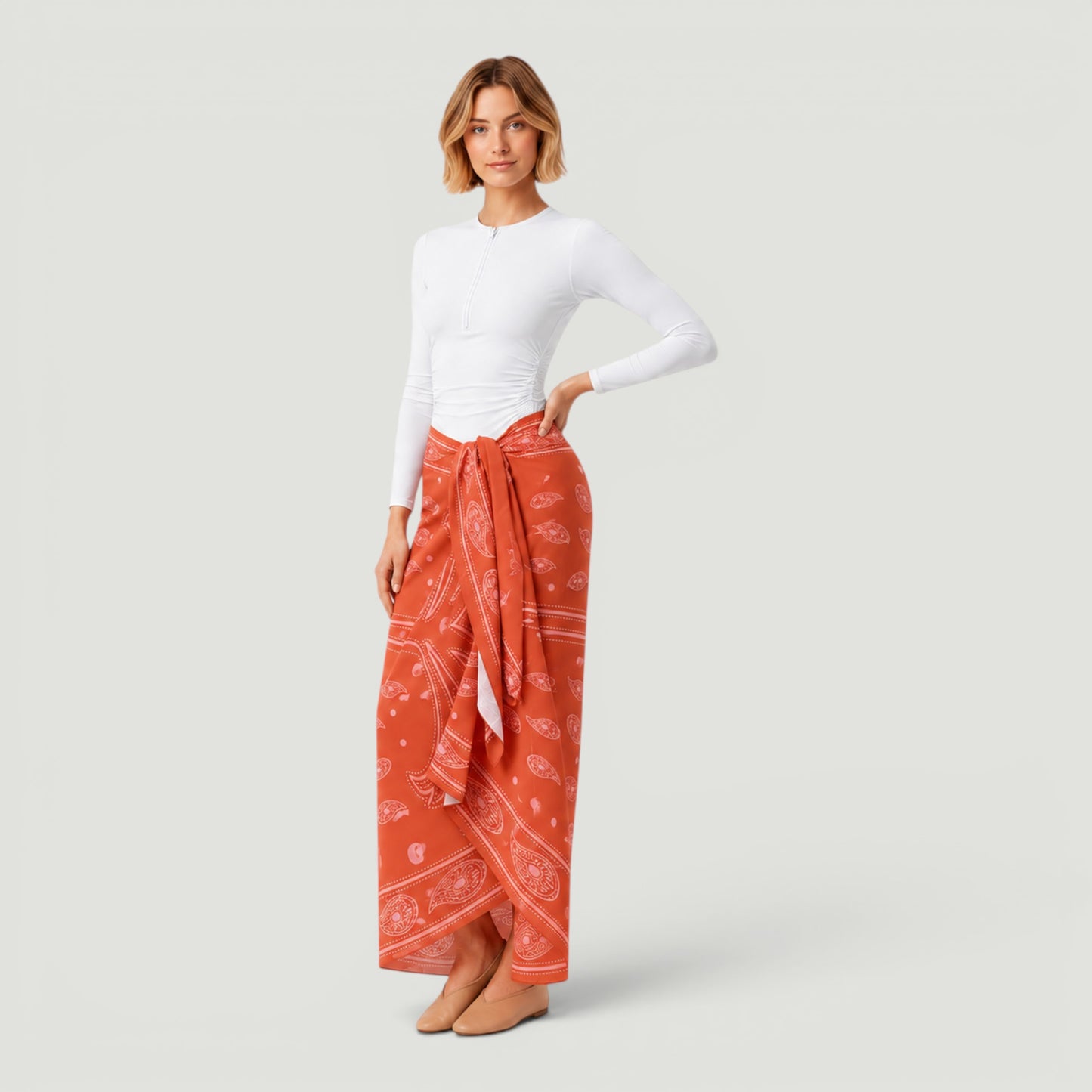 Coral Bandana Scarf Sskirt