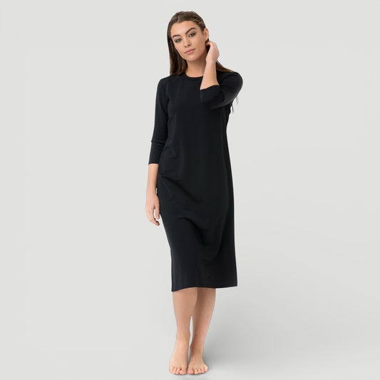 Solid Black Swim Dress