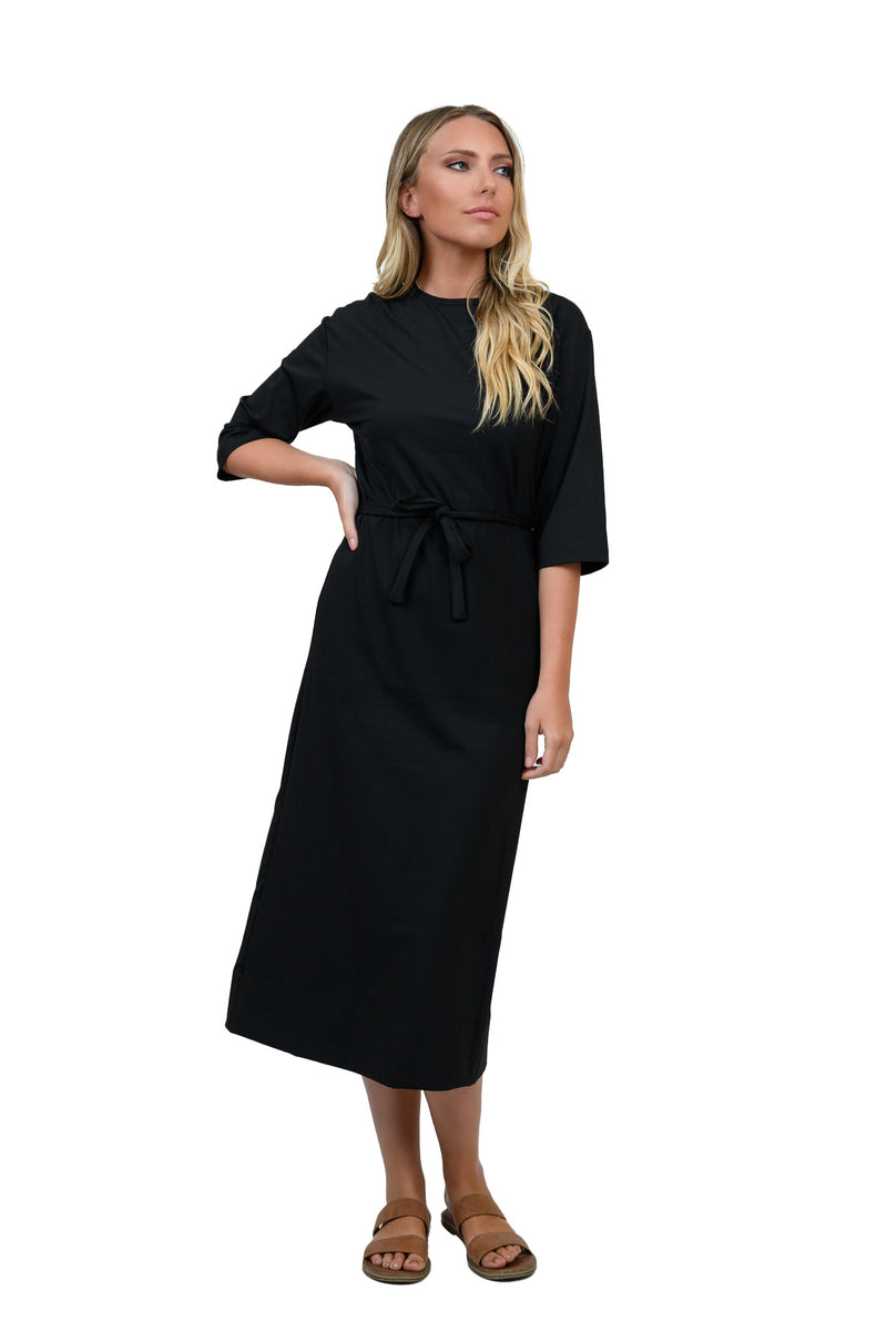 Black Belted Swim Dress