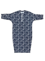 Load image into Gallery viewer, Navy Abstract Flow Swim Dress
