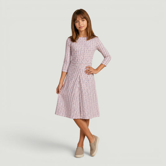 Kids Banded Floral Stripe Swim Dress