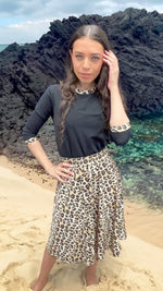 Load image into Gallery viewer, Ladies Leopard Flairy Swim Skirt
