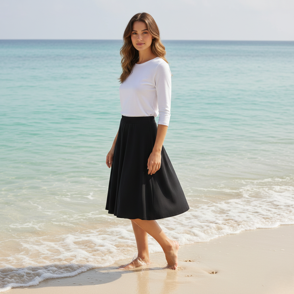 Ladies Basic Flairy Swim Skirt