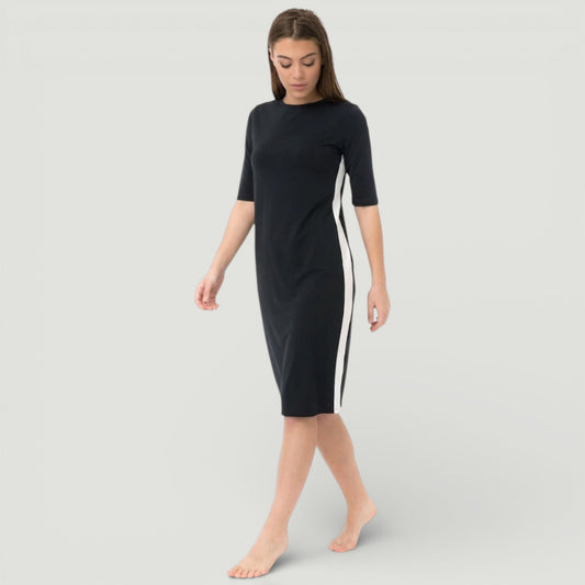 Black Racer Swim Dress