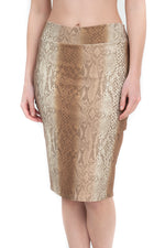 Load image into Gallery viewer, Brown Python Pencil Swim Skirt
