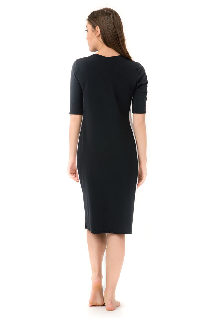Black Racer Swim Dress