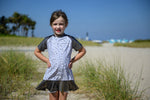 Load image into Gallery viewer, Mini Me Grey Floral Swim Dress
