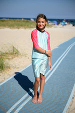 Load image into Gallery viewer, Kids Pink &amp; Blue Baseball Swim Set
