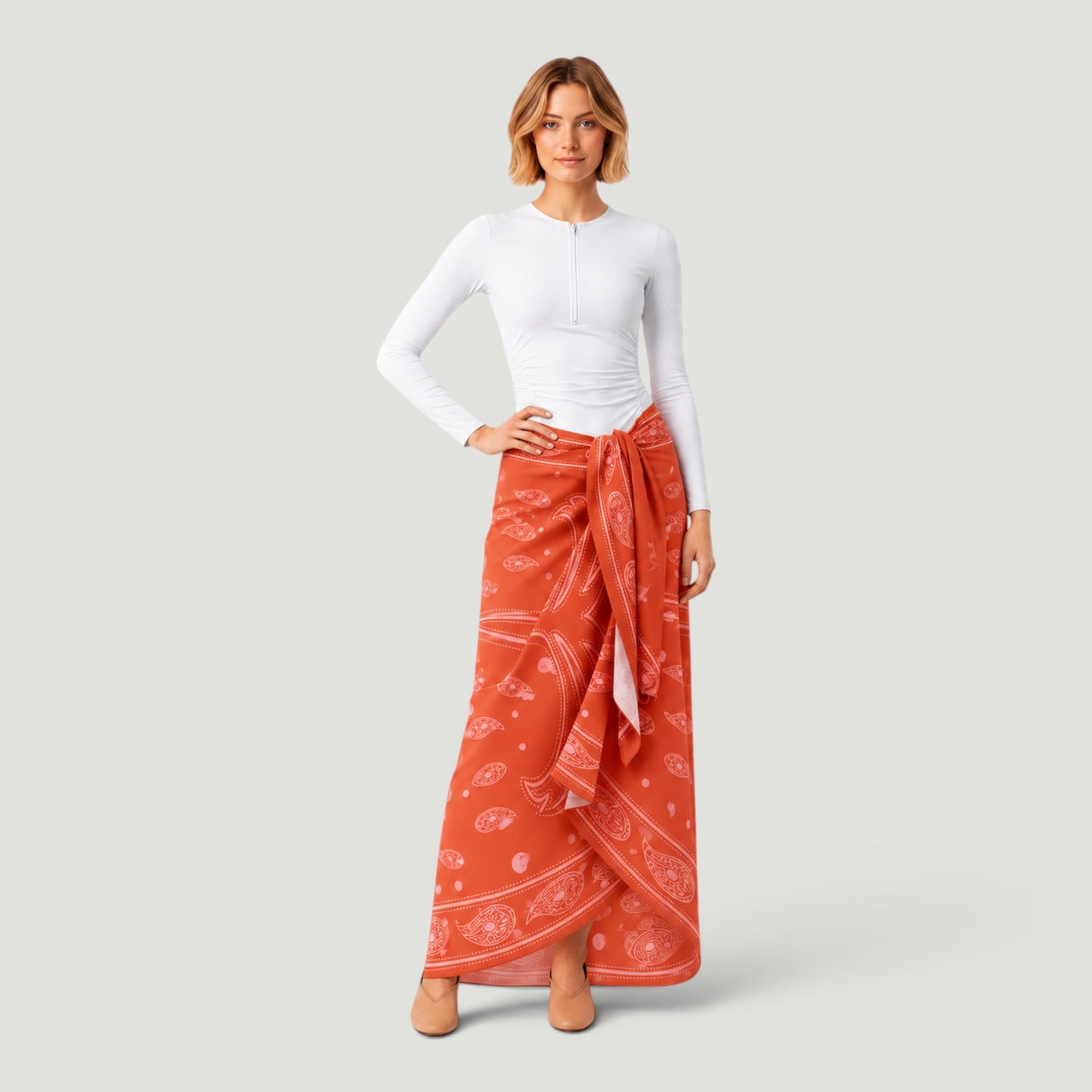 Coral Bandana Scarf Sskirt