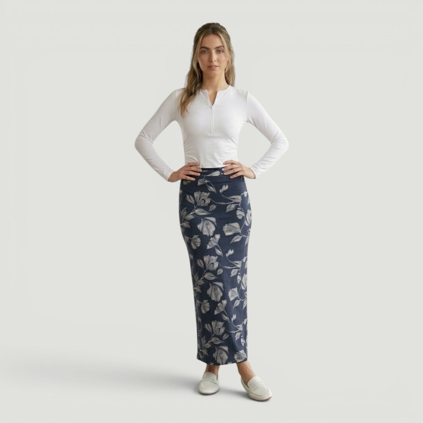 Aqua Trio Night Flower Maxi Swim Skirt