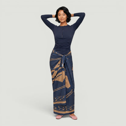 Blue Aztec Scarf Skirt