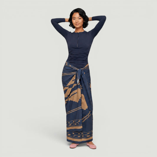 Blue Aztec Scarf Skirt