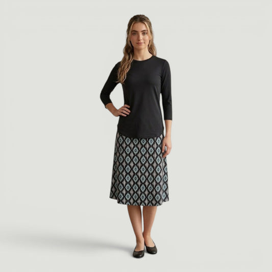 Blue Ikat A- Line Skirt