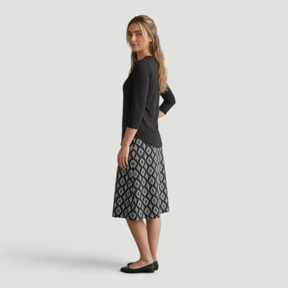 Blue Ikat A- Line Skirt
