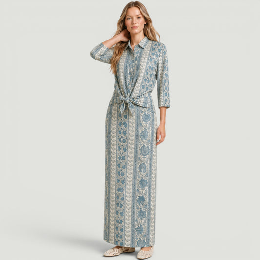 Blue Floral Stripe Set