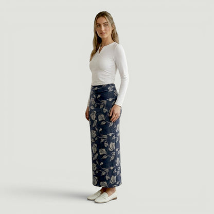 Aqua Trio Night Flower Maxi Swim Skirt