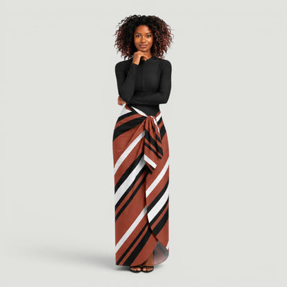Neutral Stripe Scarf Skirt