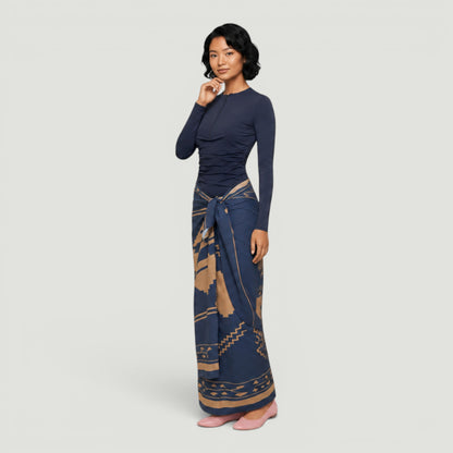 Blue Aztec Scarf Skirt