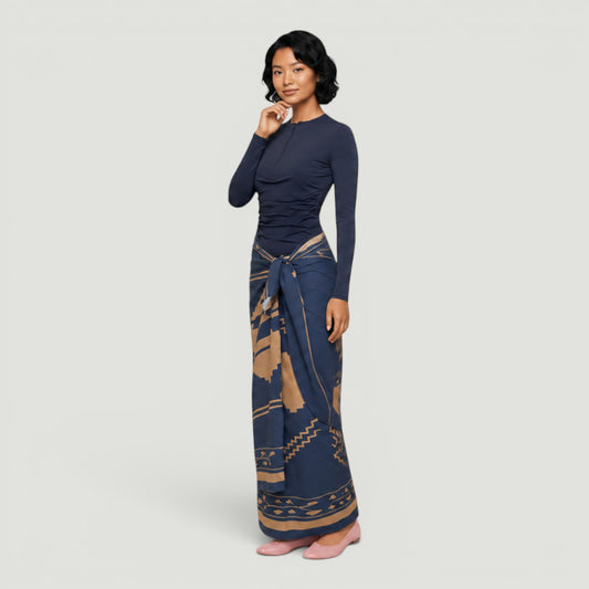 Blue Aztec Scarf Skirt