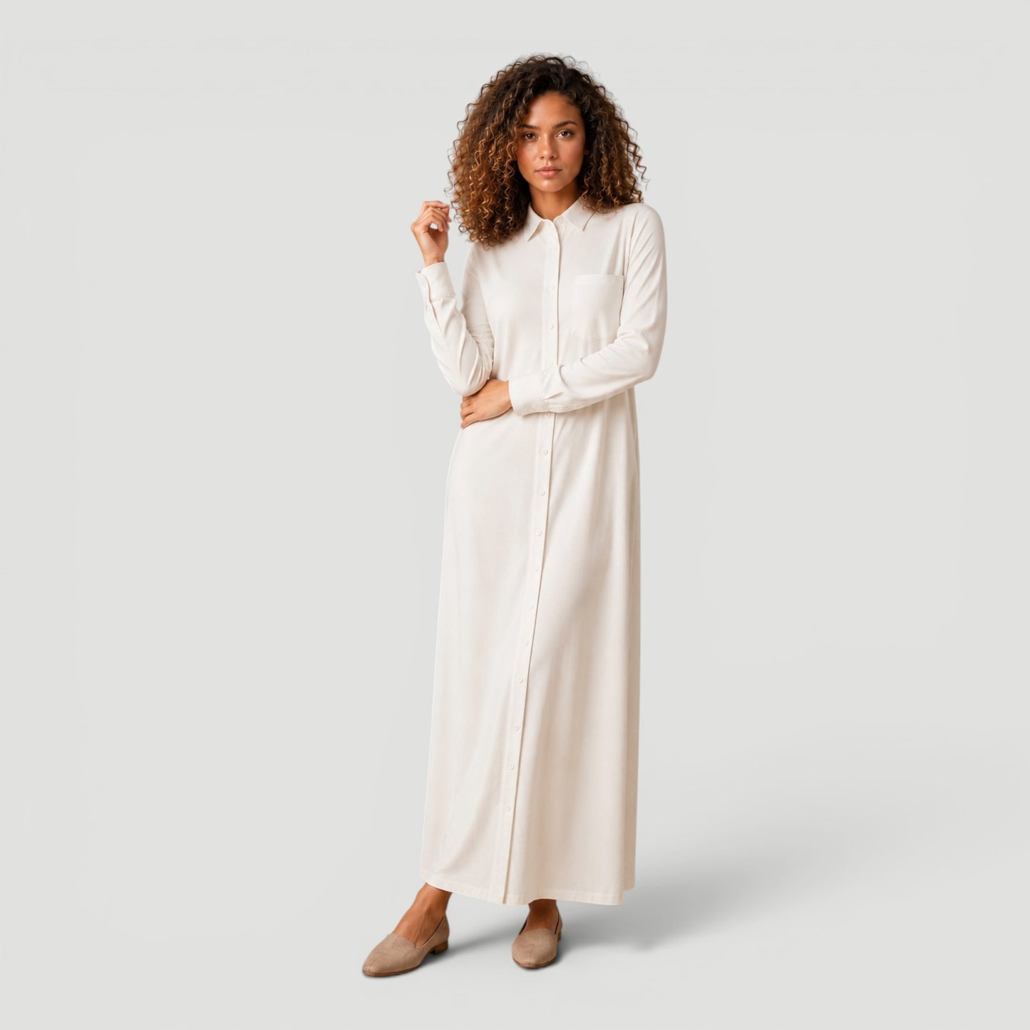 White Shirt Swim Dress