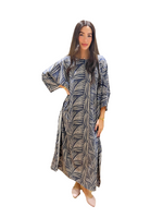 Load image into Gallery viewer, Blue Palm Kaftan Swim Dress
