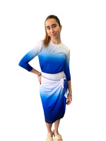 Load image into Gallery viewer, Blue Ombre Wrap Swim Skirt
