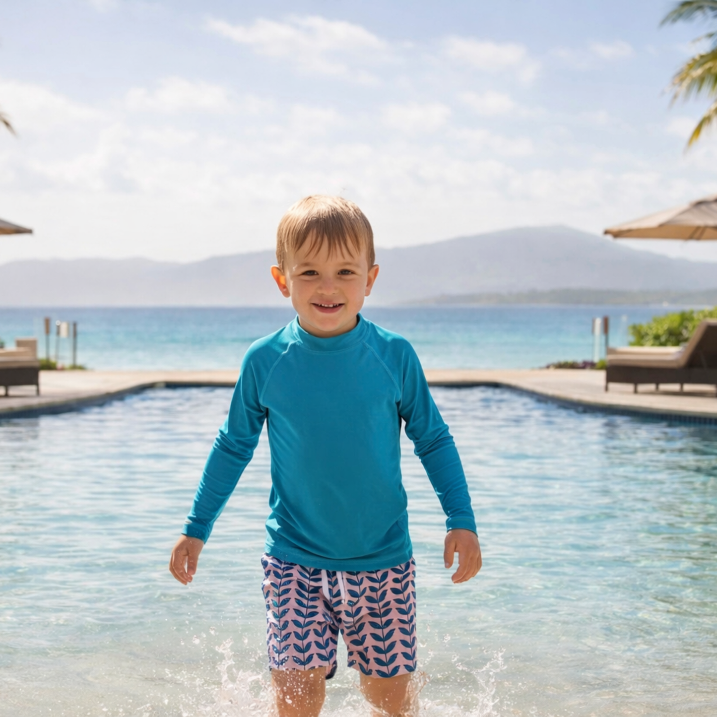 Boys Vintage Floral Swim Short