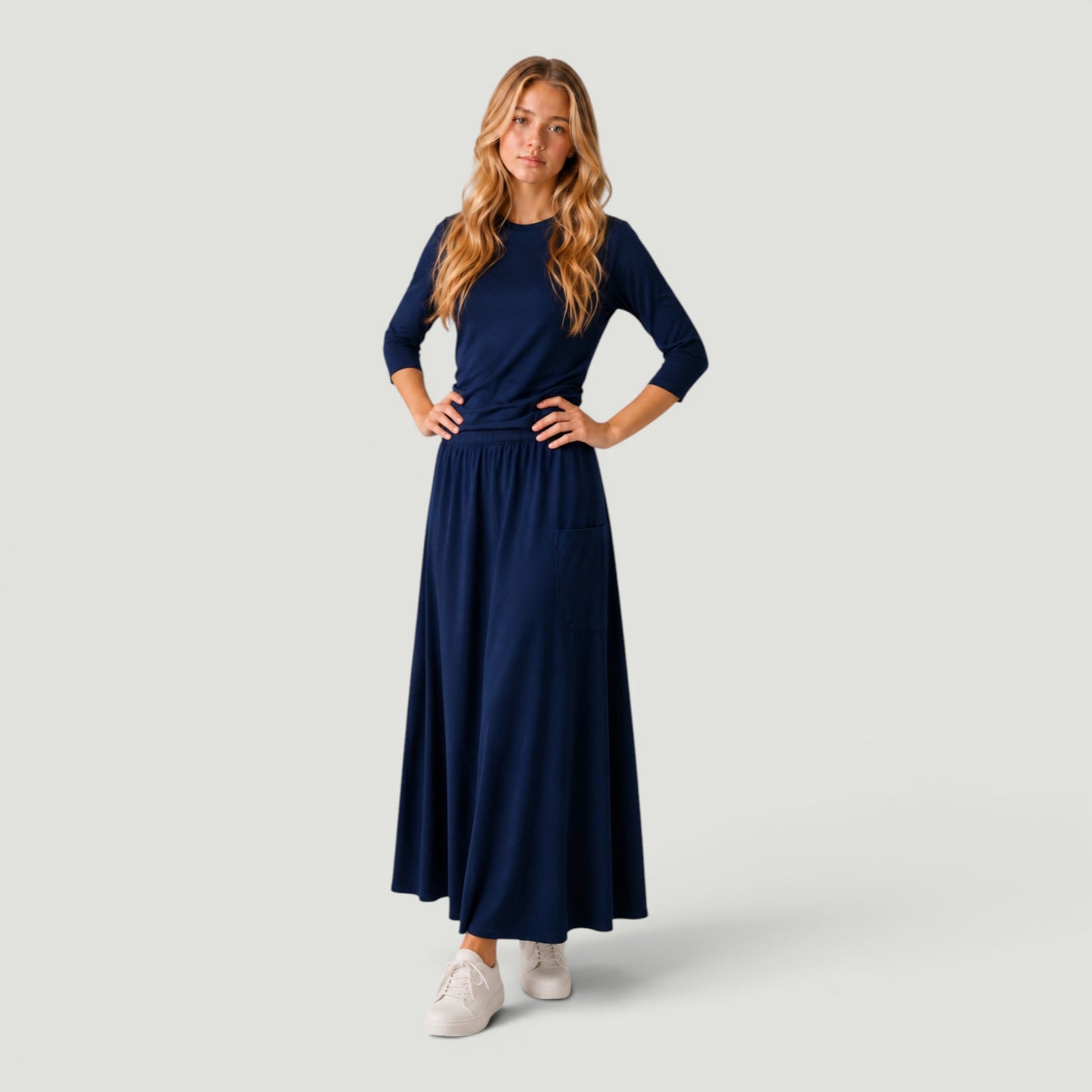 Teen Navy Pocket Swim Skirt