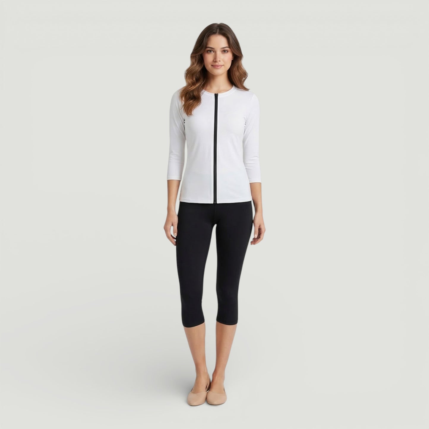 Basic Full Zip Swim Top