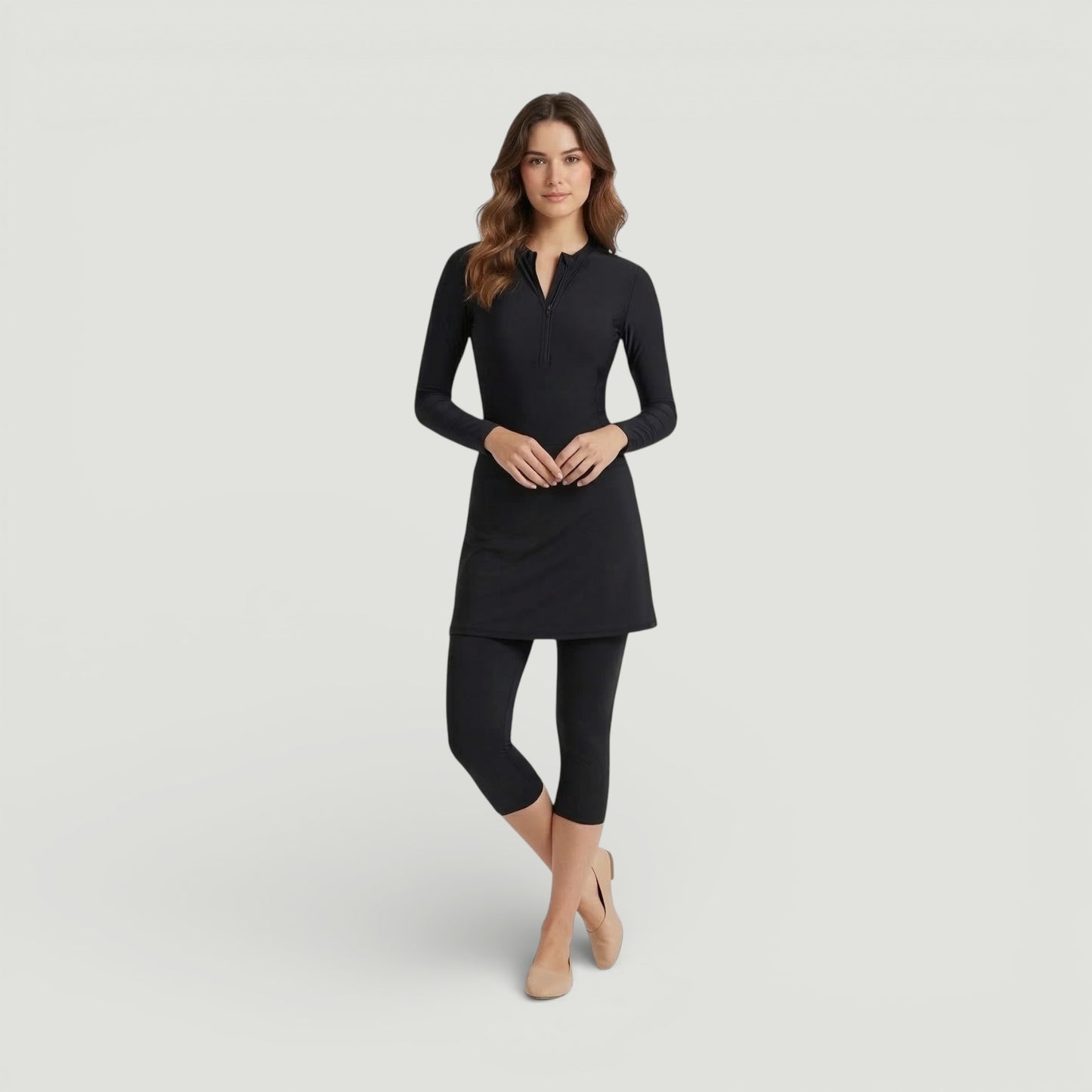 Basic Long Sleeve Bathing Suit