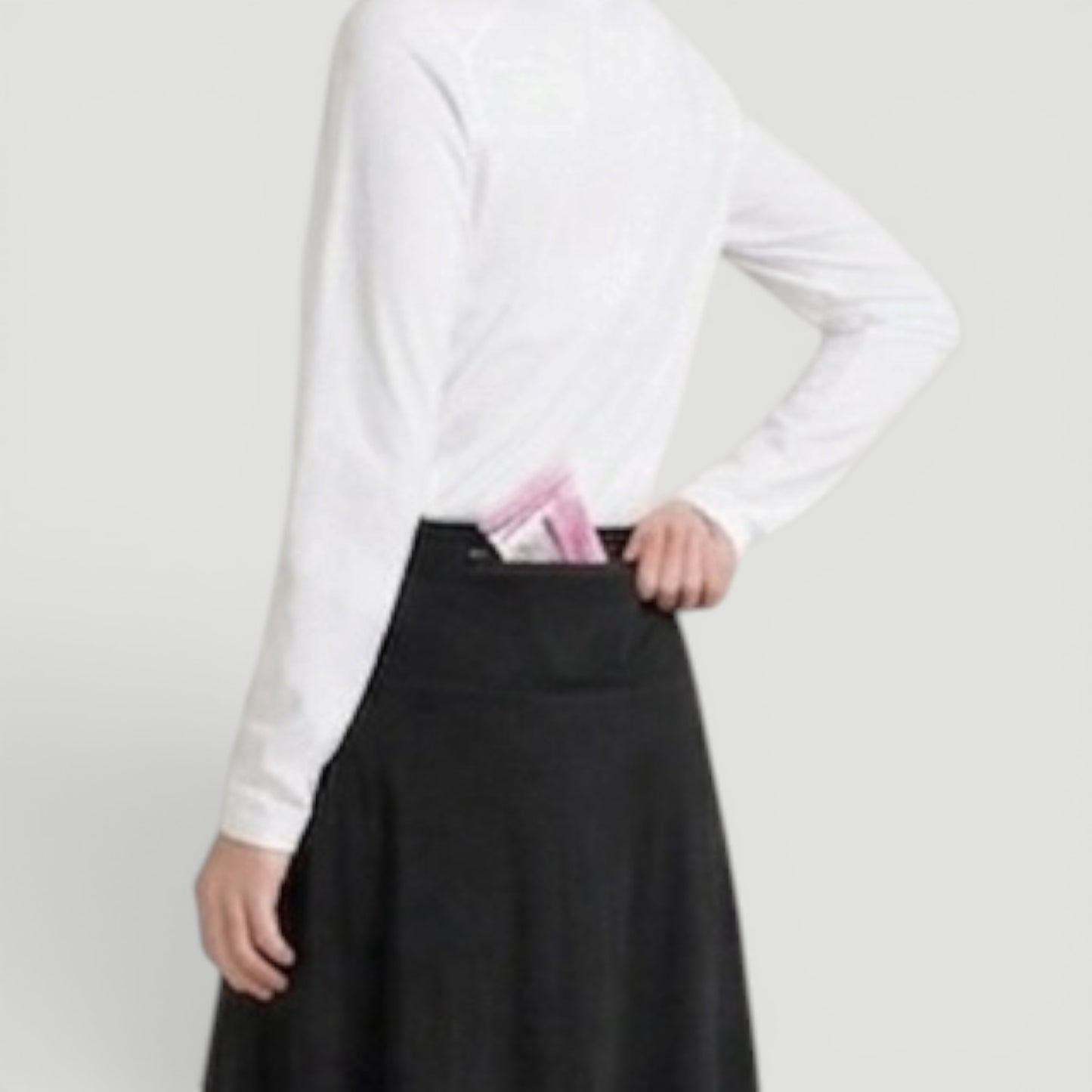 Black Active Maxi Swim Skirt