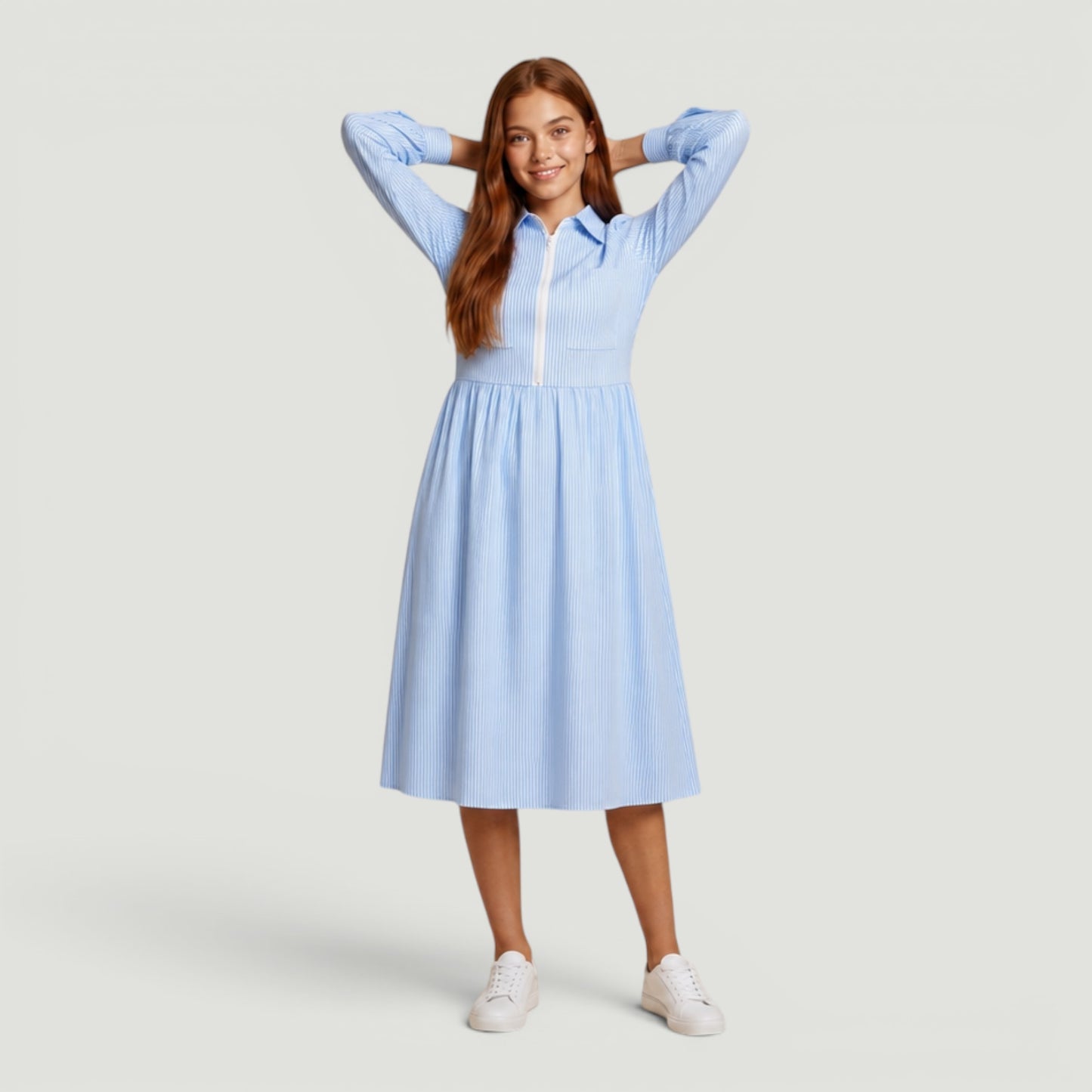 Teen Half Zip Collar Dress