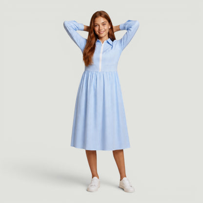 Teen Half Zip Collar Dress