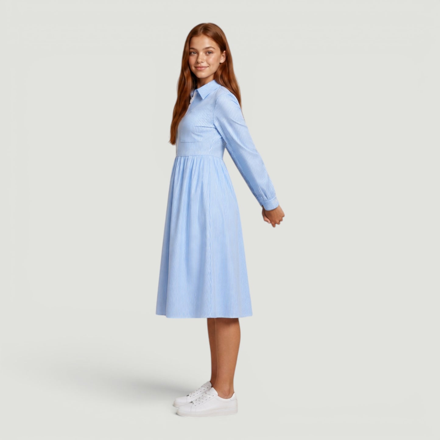 Teen Half Zip Collar Dress