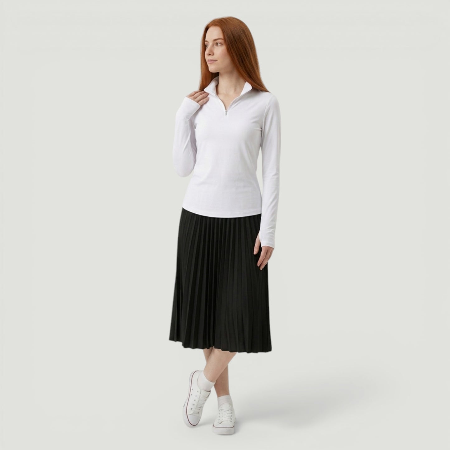 Active & Swim Half-Zip Top- White