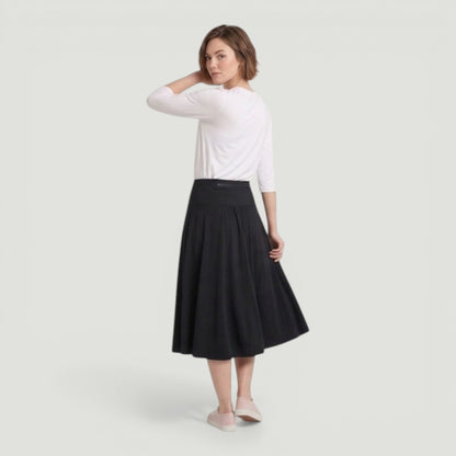 Black Active Midi Swim Skirt