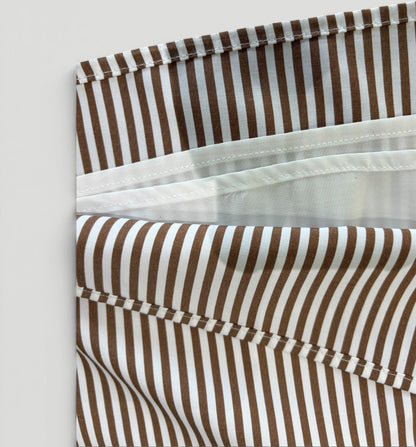 Tan Stripe Swim Shirt Dress