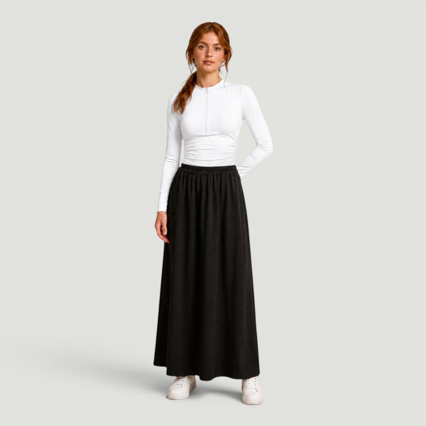 Teen Black Pocket Swim Skirt