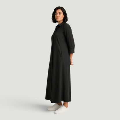 The Black Versa Swim Shirt Dress