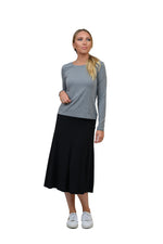 Load image into Gallery viewer, Ladies Black Active Midi Skirt (26 inches)
