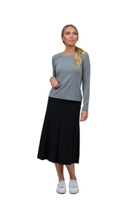 Ladies Black Active Midi Skirt (26 inches)