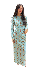 Load image into Gallery viewer, Aqua Trio Drawstring Skirt Geo
