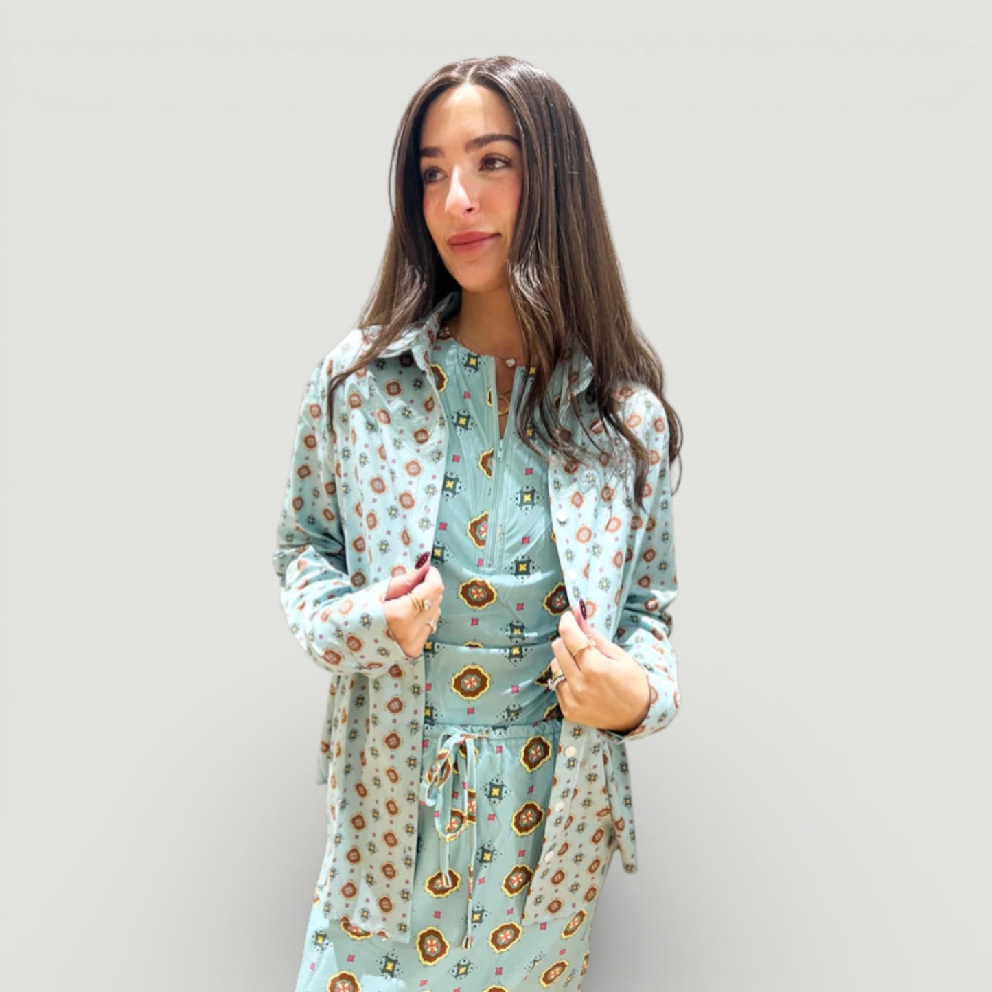 Aqua Trio Button Shirt