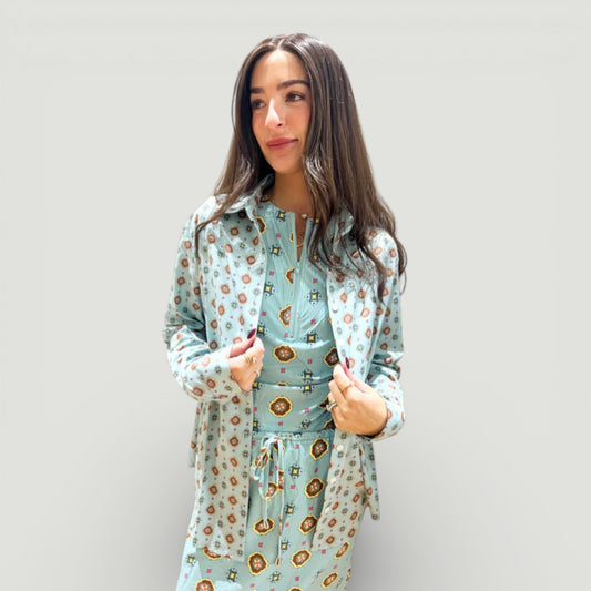 Aqua Trio Button Shirt