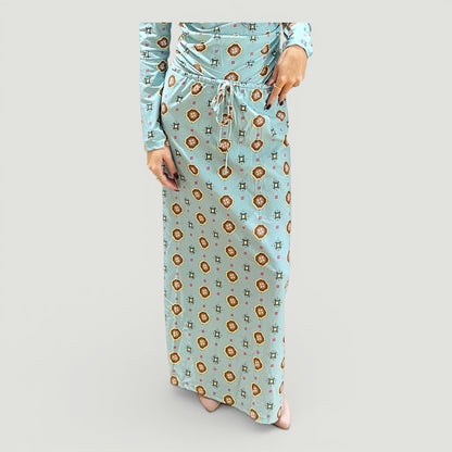 Aqua Trio Drawstring Skirt Geo