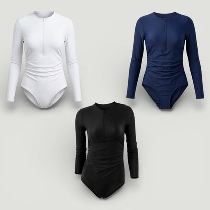 White Long Sleeve Bathing Suit -OLD STYLE