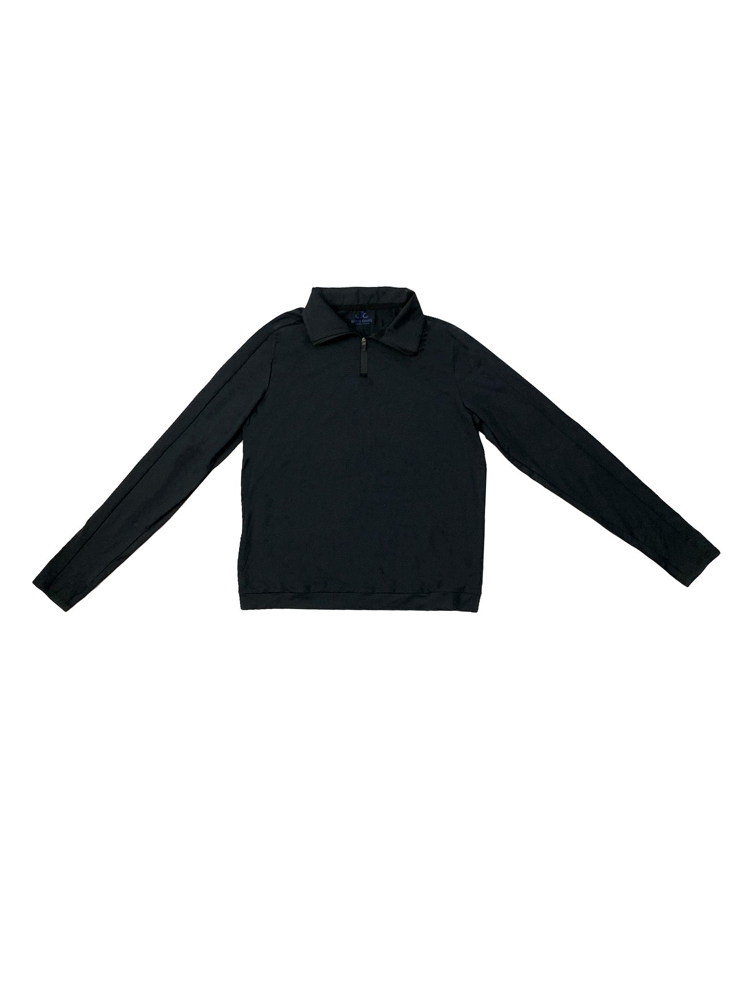 Black Active Half Zip Swim Top
